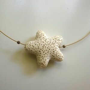 Starfish lava rock handmade necklace